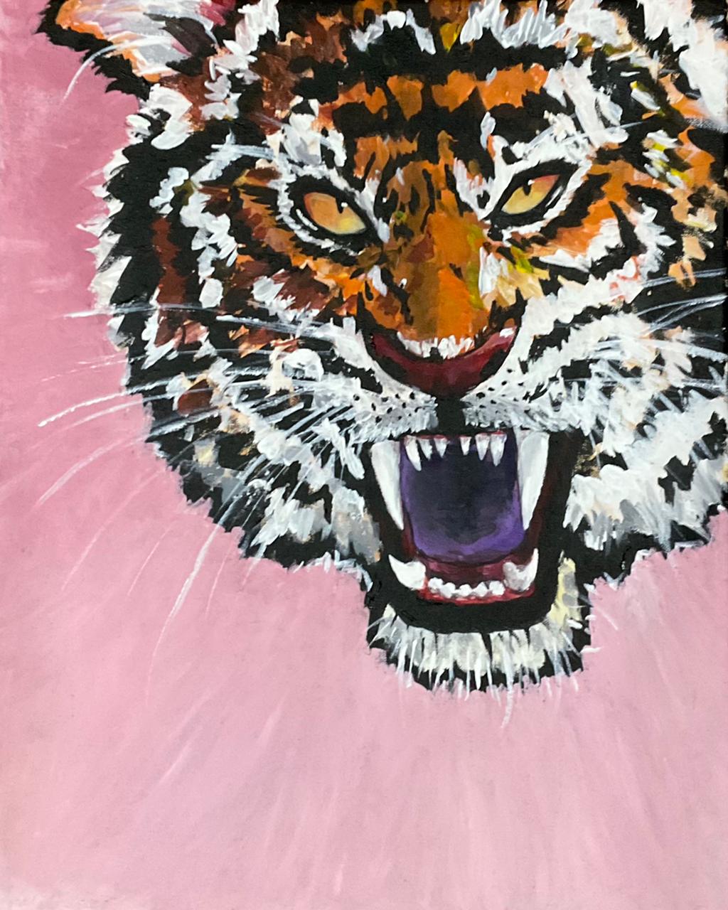 Pintura acrílica Impresión de elpandinos sobre tela enmarcada 50×40 cm, año 2023